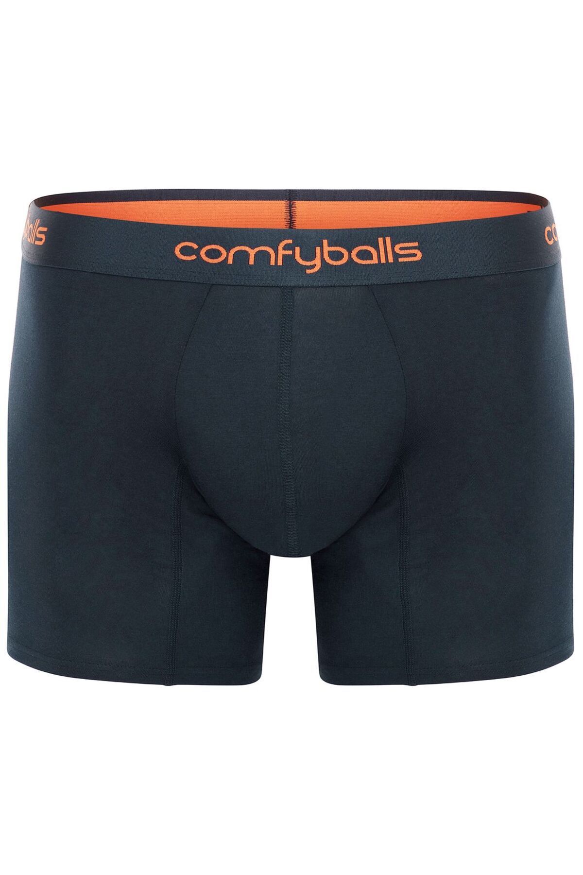 Comfyballs Navy Tangerine Cotton Erkek Boxer Uzun