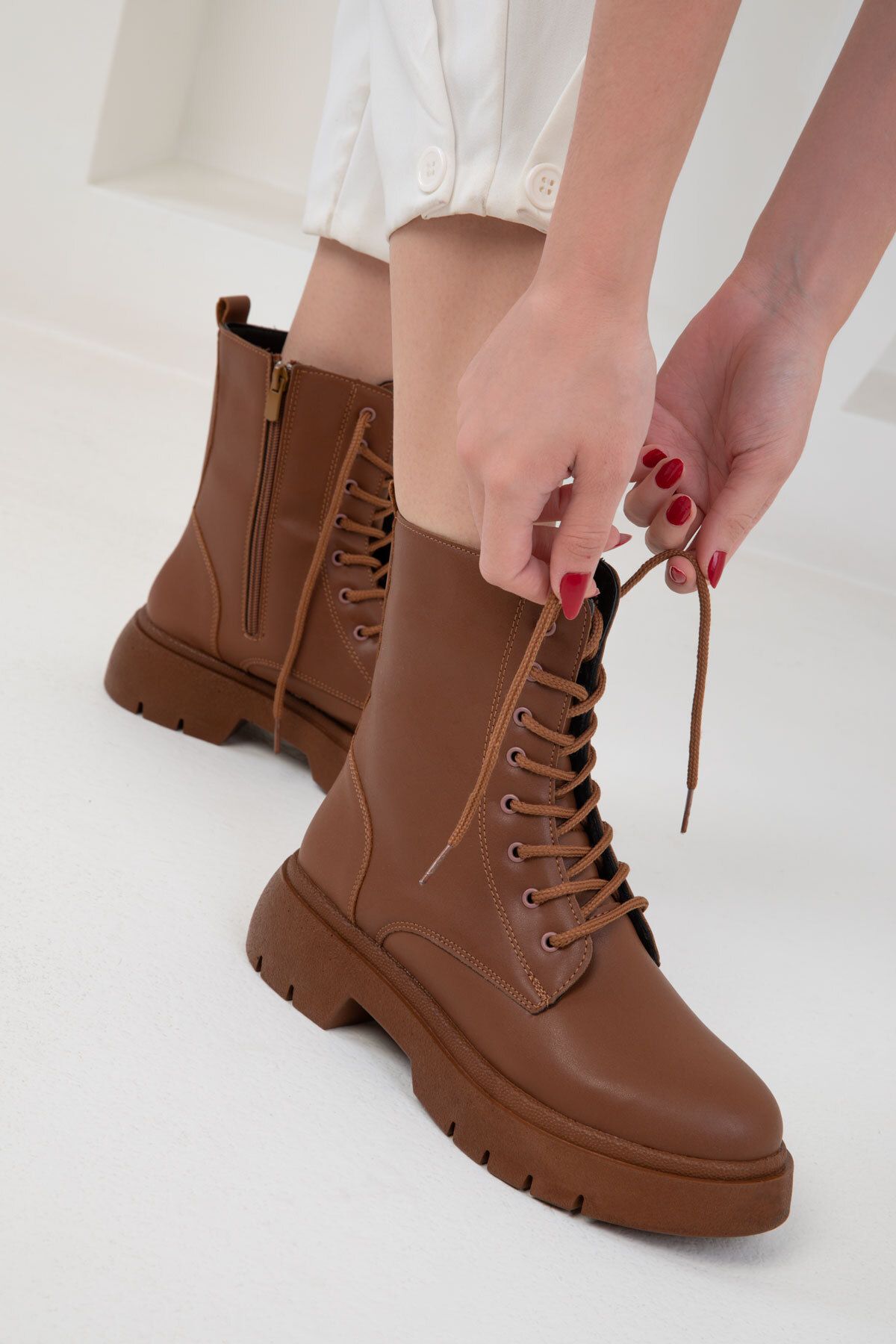 SOHO Buty Damskie Tan - Model Bootie Z 1995 R. Kobieta - 40