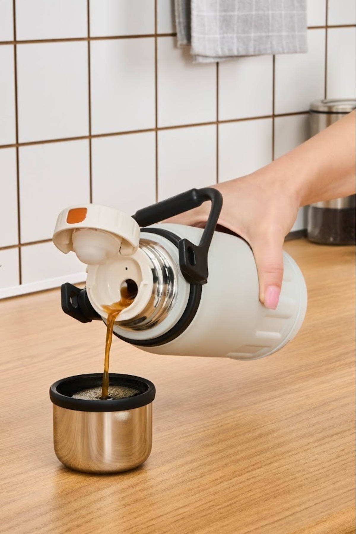 فلاسک Karaca 800 میلی لیتر ضد نشتی استیل Adent اورجینال - تصویر 3