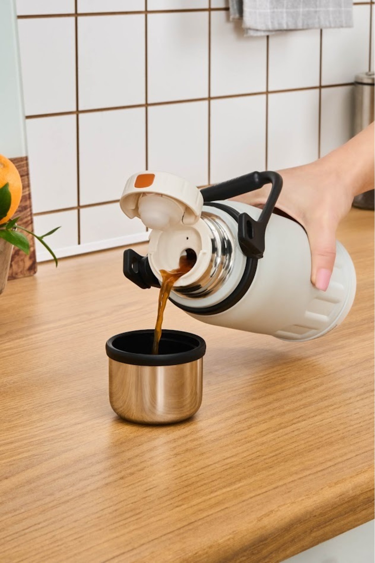 فلاسک Karaca 800 میلی لیتر ضد نشتی استیل Adent اورجینال - تصویر 4