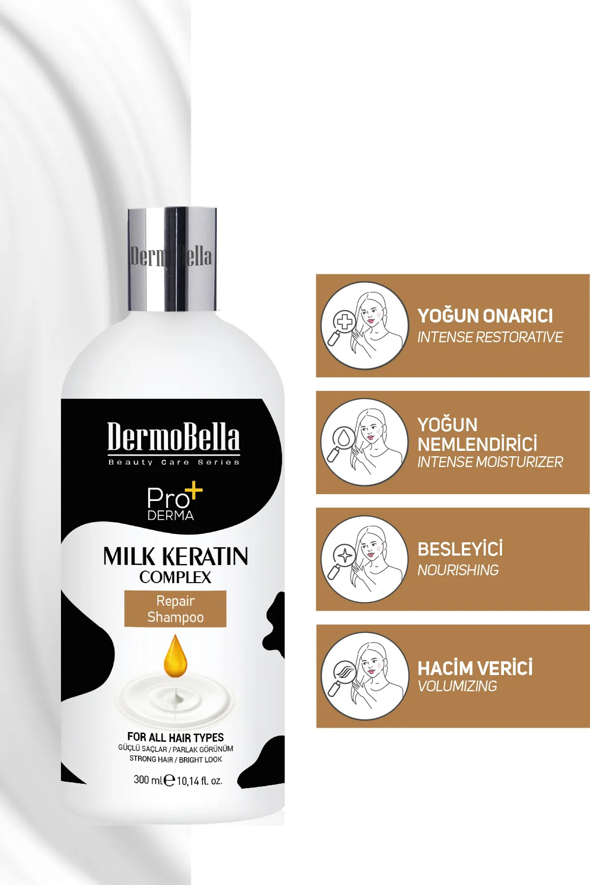 DERMOBELLA-Milk Keratin Complex Intensive Moisturizing and Nourishing Shampoo 300 ml 5