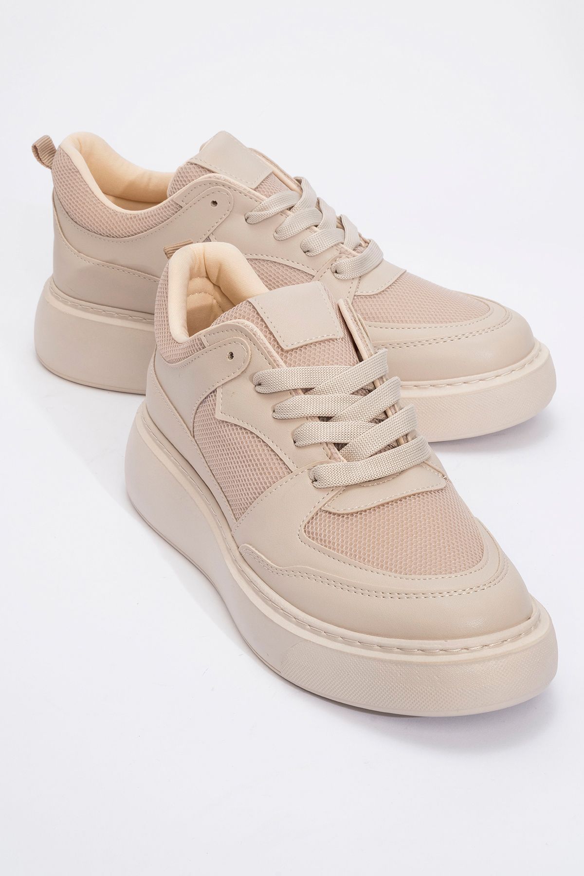 اسنیکر نود زنانه کفش ورزشی بژ خالص اورجینال luvishoes