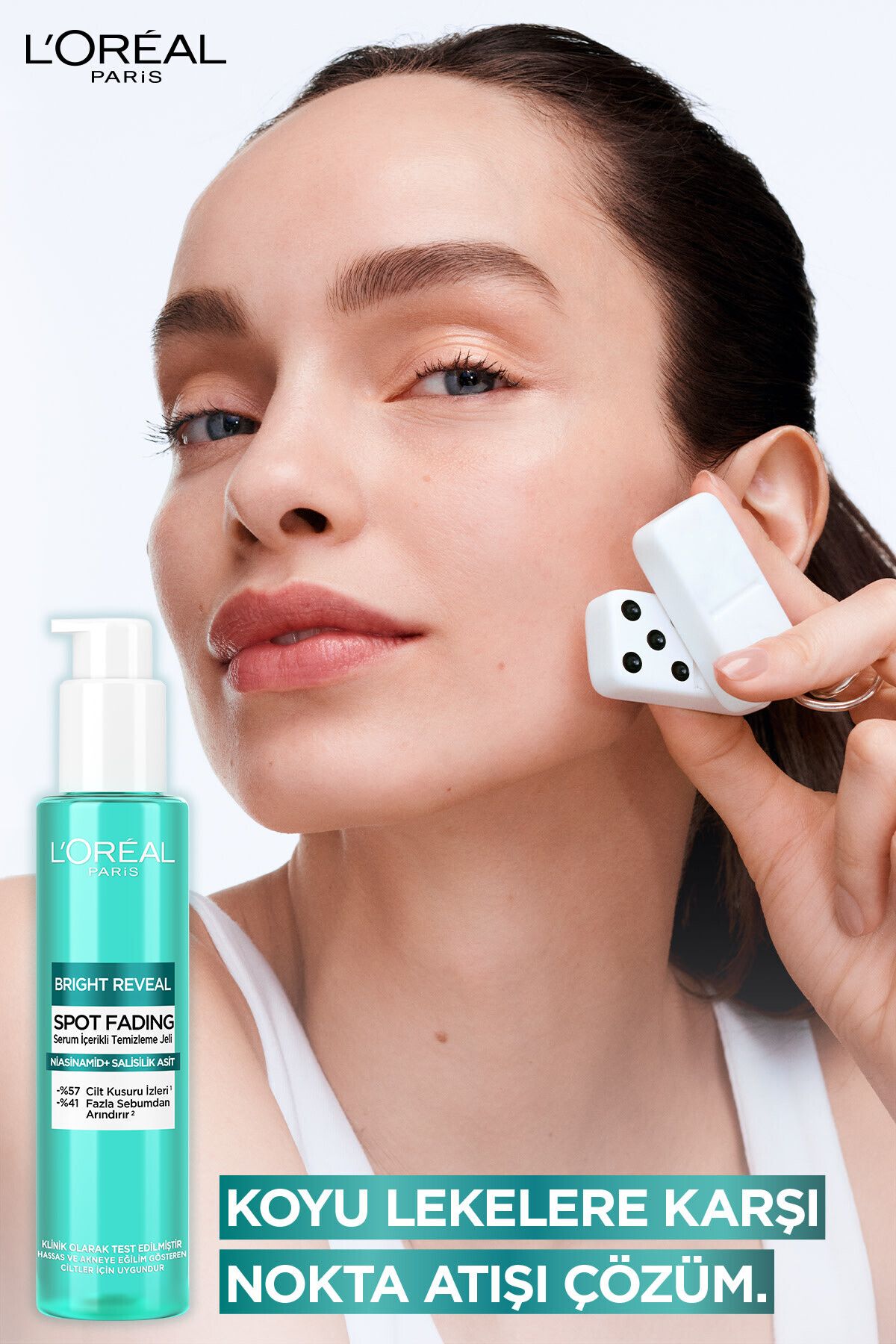 ژل پاک کننده ضد عیب پوست لورآل پاریس برایت ریل با سرم 150 میلی لیتری L'Oreal Paris