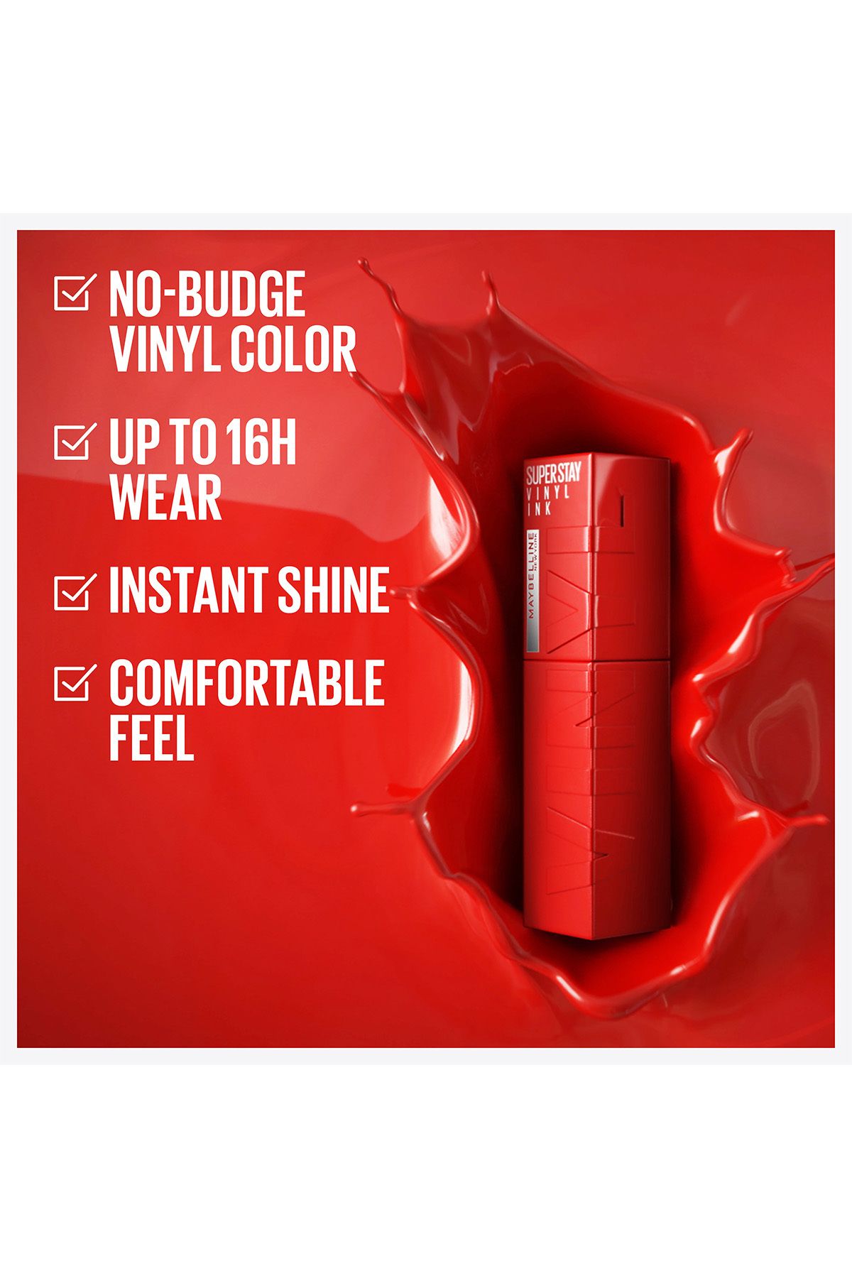 Maybelline New York-Super Stay Vinyl Ink - Shiny Lipstick, Long Lasting, Tinted Peach Liquid, Cheeky 35 6