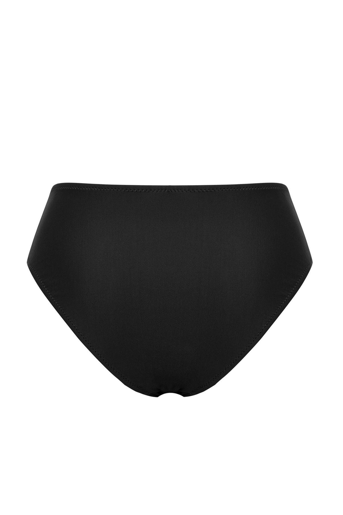 Trendyol Collection-Μαύρο ψηλόμεσο ντραπέ κανονικό μπικίνι κάτω TBESS25BA00030 7