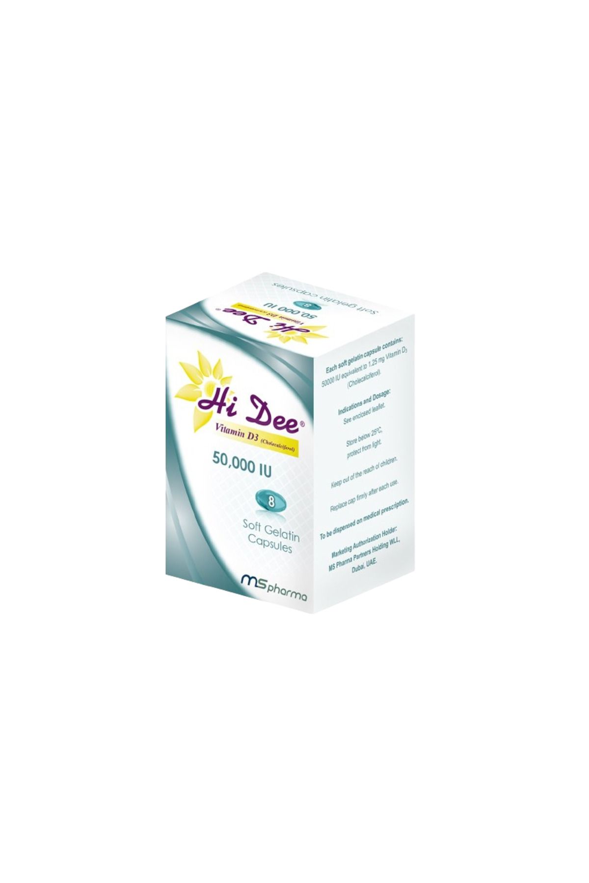 HI DEE-Vitamin D3 50000 IU Soft Gelatin Capsules 8's 1