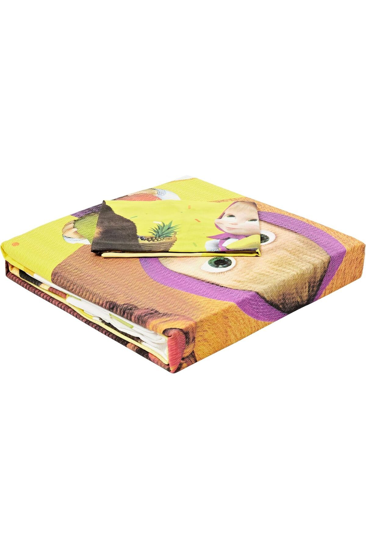 STOREMAX srhtDS Masha and The Bear Fruity Lisanslı Karakter Baskılı%100 Pamuk Pike Takımı, Çok Renkli,