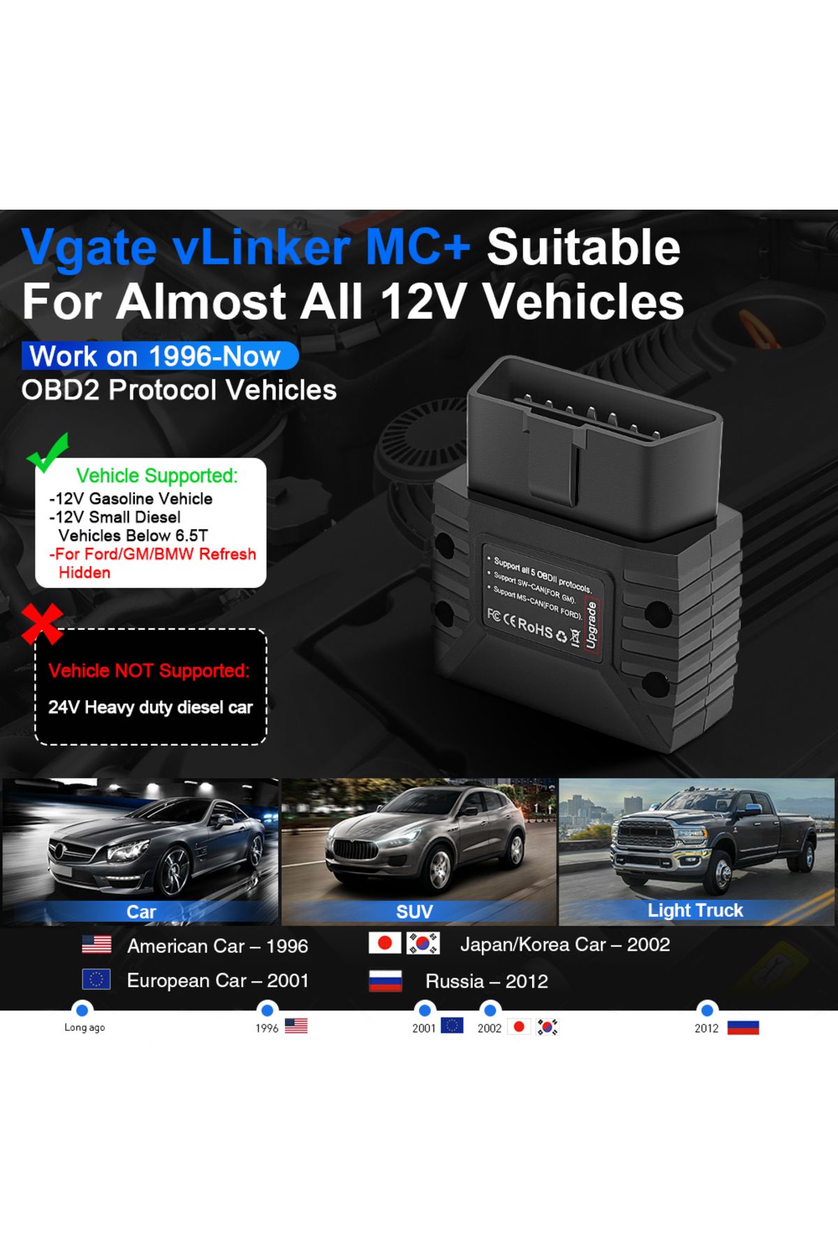 Vgate-جهاز فحص اعطال السيارات vLinker MC ELM327 V2.2 بلوتوث 3.0 4.0 OBD2 OBD 2 BimmerCode FORScan Auto Car Diag... 7