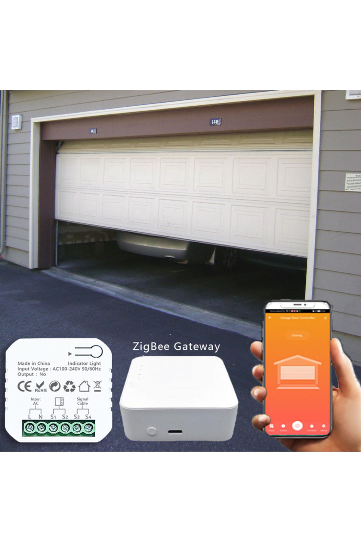 Choice-Eu Plug Type Tuya Smart Life Zigbee Garage Door Opener Controller App Remote Control Supports Alexa 2