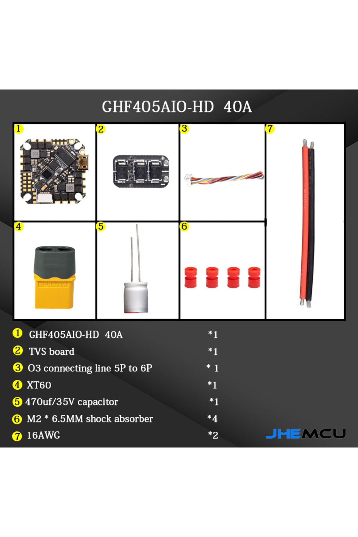 Choice-JHEMCU GHF405AIO-HD 40A AIO Flight Controller F405 F4 Build-in OSD Blheli-S ESC 2-6S Lipo For RC ... 6