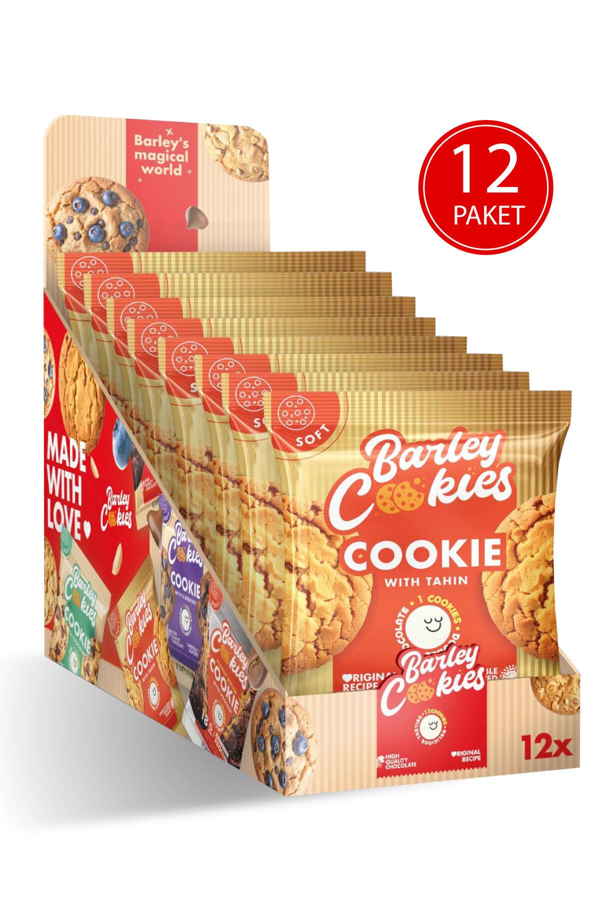 Barley Cookies Tahinli Soft Cookies 40g X 12 Paket