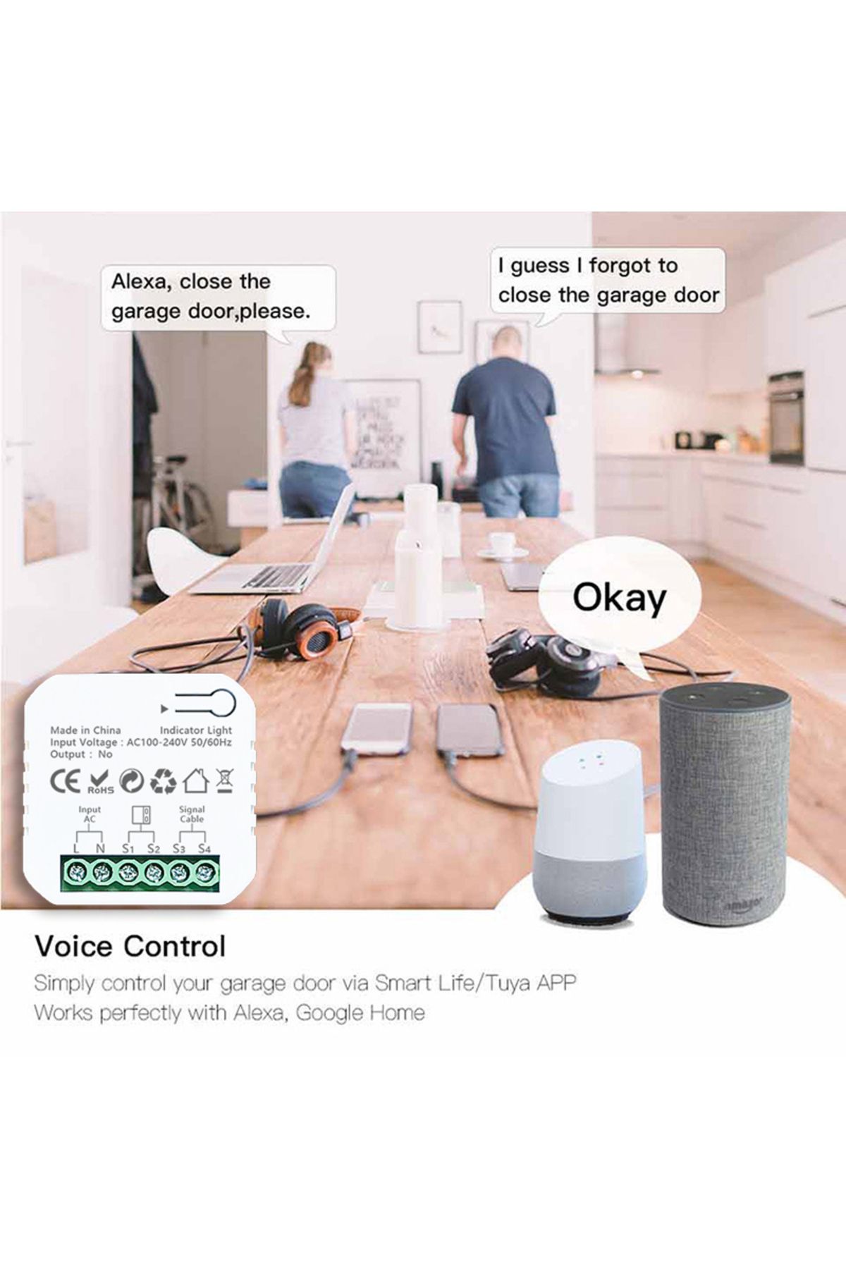 Choice-Eu Plug Type Tuya Smart Life Zigbee Garage Door Opener Controller App Remote Control Supports Alexa 3