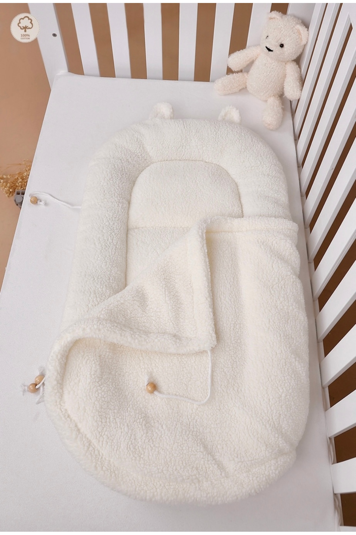 JUNİPERUS Tedy Peluş Kundak Babynest Bebek Yatağı Anne Yanı Yatağı fotoğrafı 4 (önizleme)