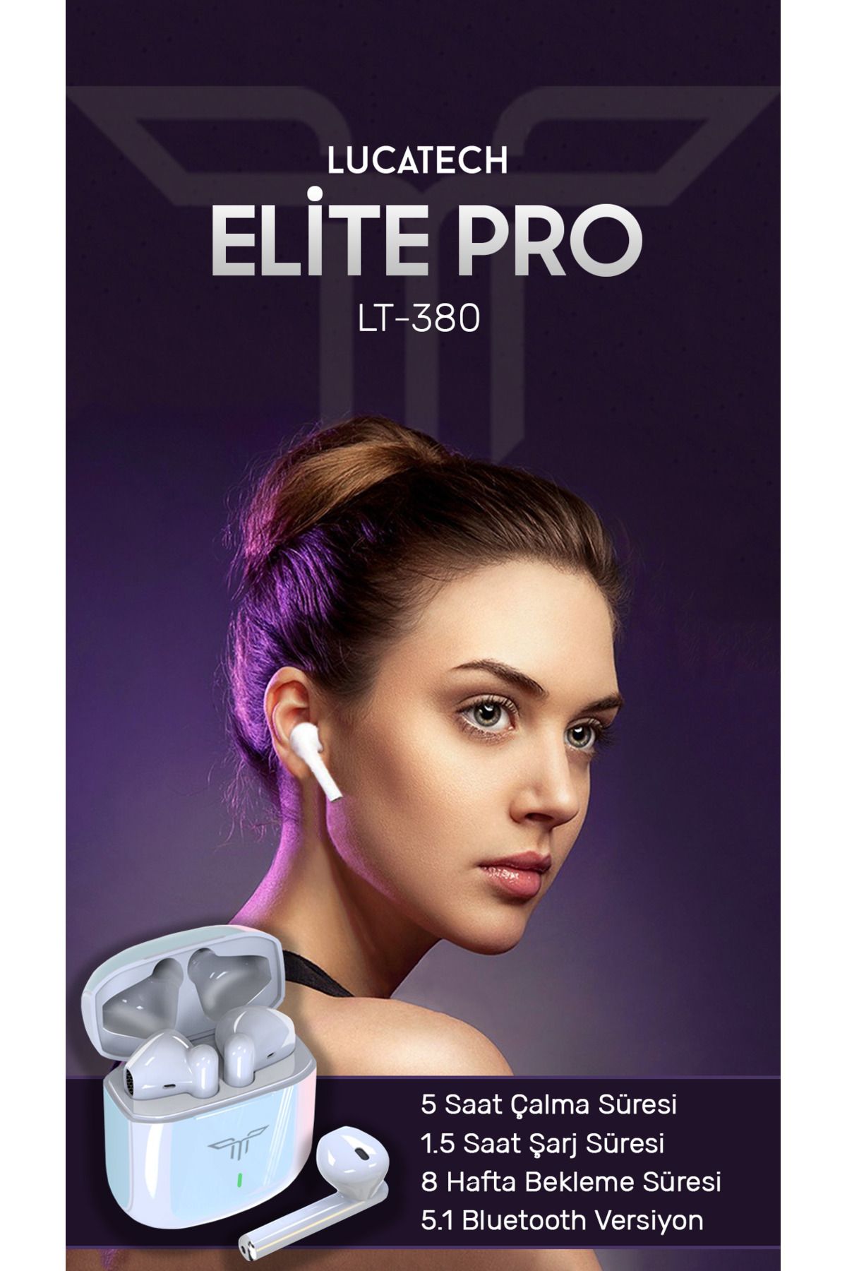 inteknoloji Oppo  A51 / A52 / A53 / A54 / A55 uyumlu Elite Pro Bluetooth Kulaklık