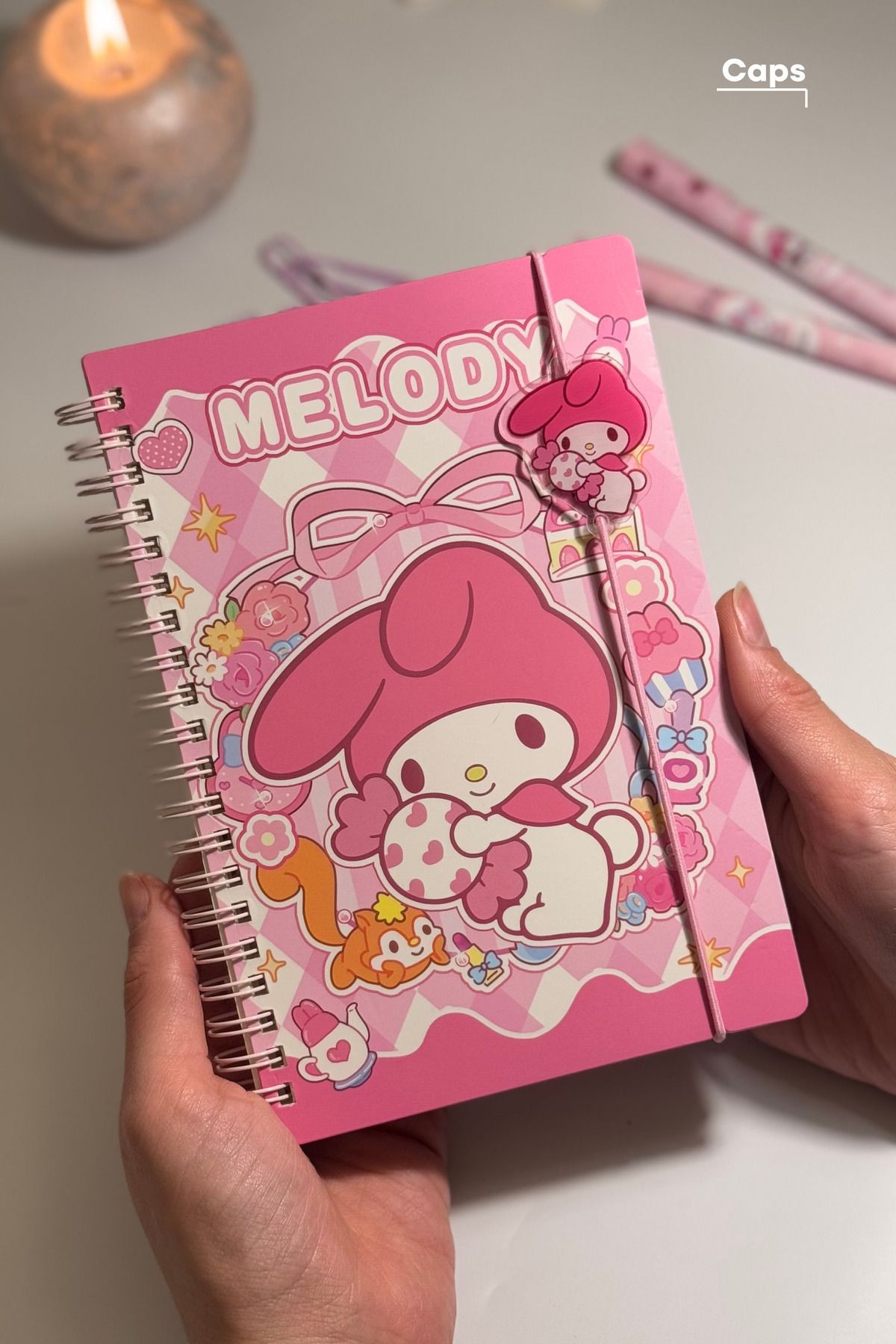 caps My Melody Çizgili Defter - Sanrio Tasarımları - 140 Sayfa