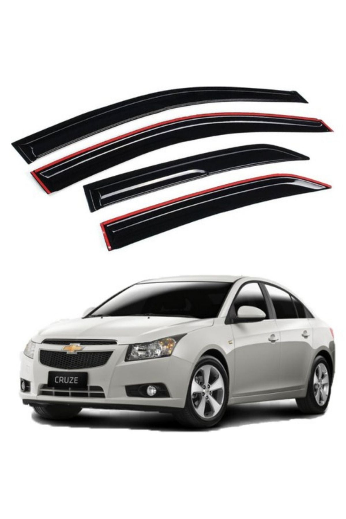 caralp Chevrolet Cruze Uyumlu Mugen Cam Rüzgarlığı Seti Piano Black 4'lü İthal