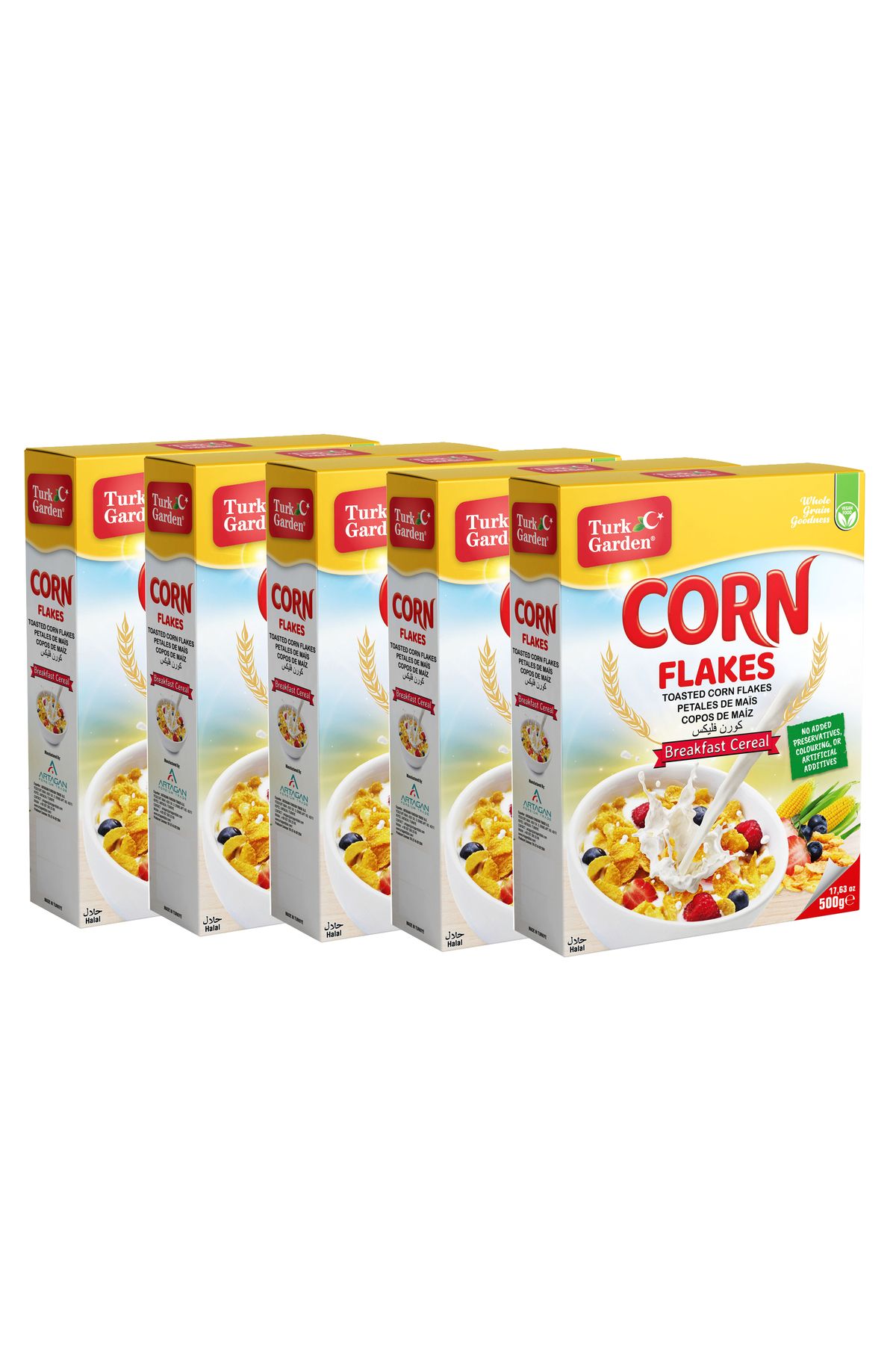 TURK GARDEN Corn Flakes Mısır Gevreği 500 gr 5'li Paket