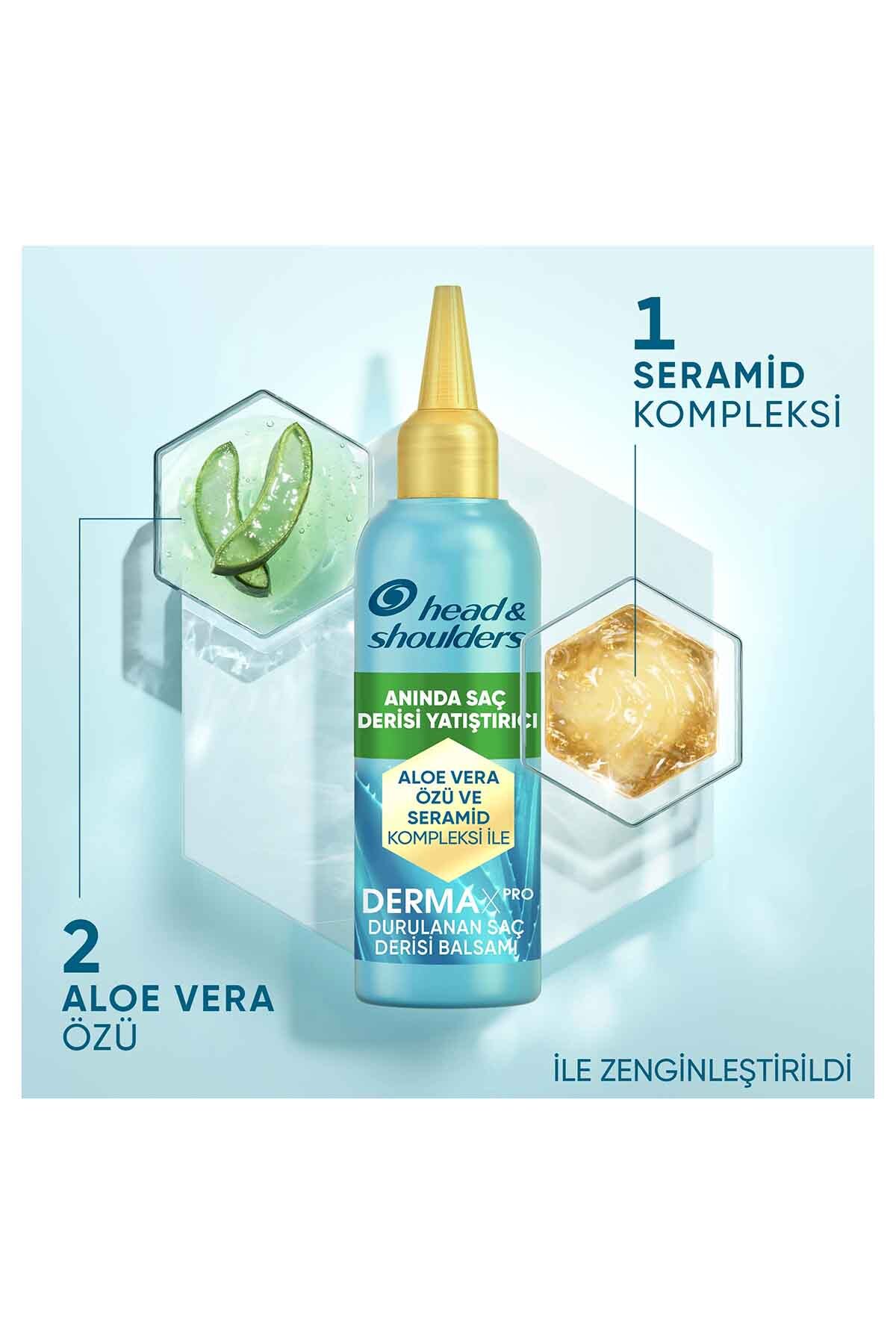 DermaXPRO Anında Yatıştırıcı Durulanan Saç Derisi Balsamı Aloe Vera Özü ve Seramid ile 145ml — 8700216530712 — تصویر 2 از 3