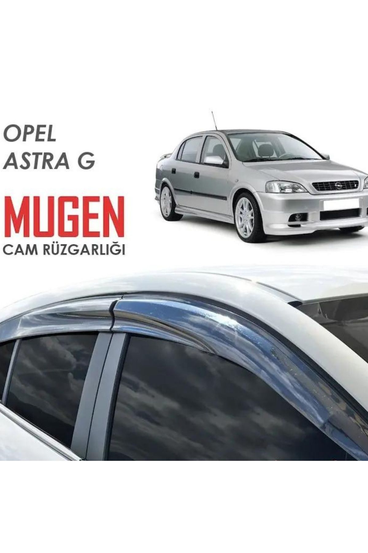 caralp Opel Astra G 1998-2004 Uyumlu Mugen Cam Rüzgarlığı Seti Piano Black 4'lü İthal