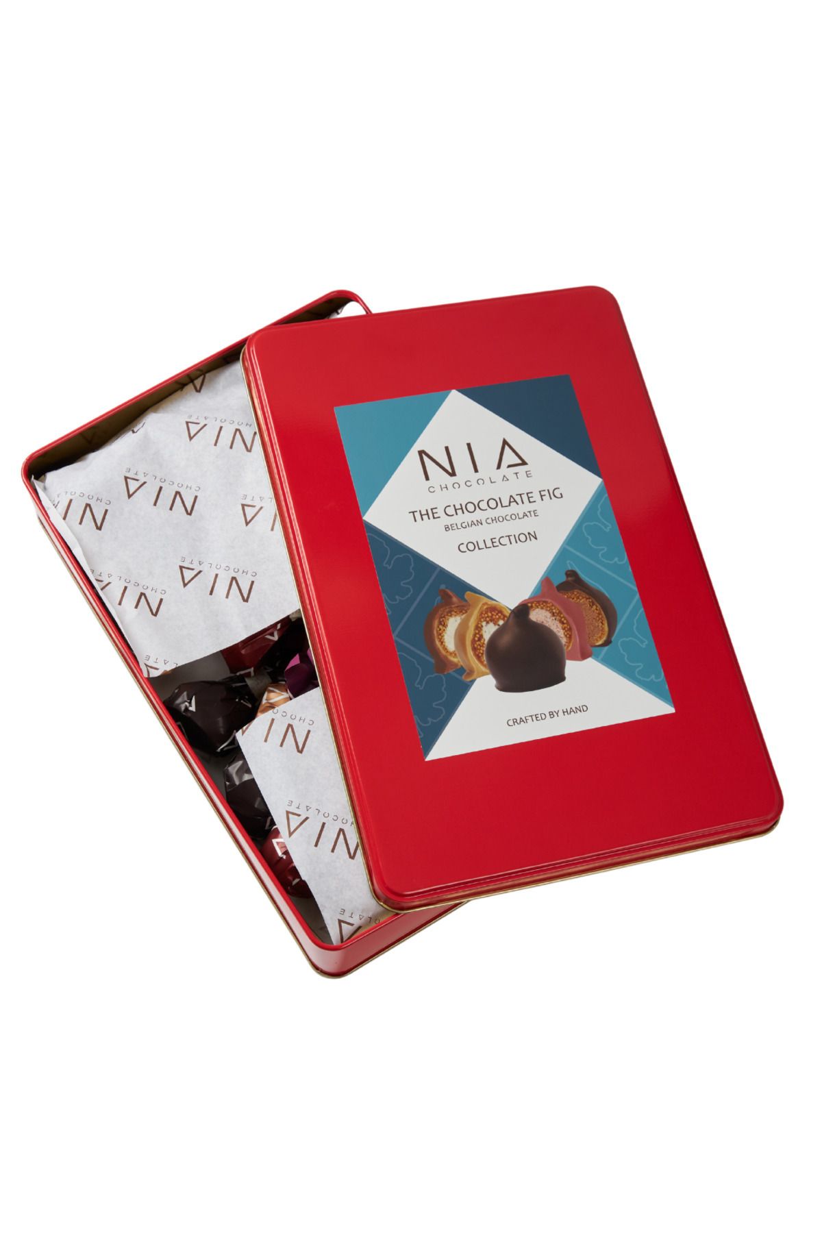 NIA Chocolate Çikolatalı İncir - Koleksiyon - 500 g Metal Kutu