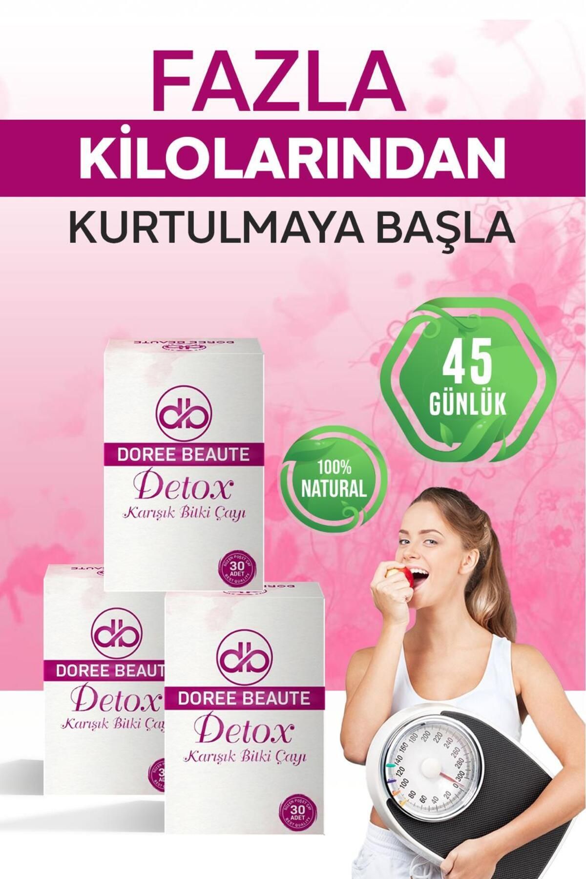 DOREE BEAUTE kinoa detox kilo vermeye zayıflamax yardımcı iştah kapatıcı özel karışımlı bitkisel çay 3 li set