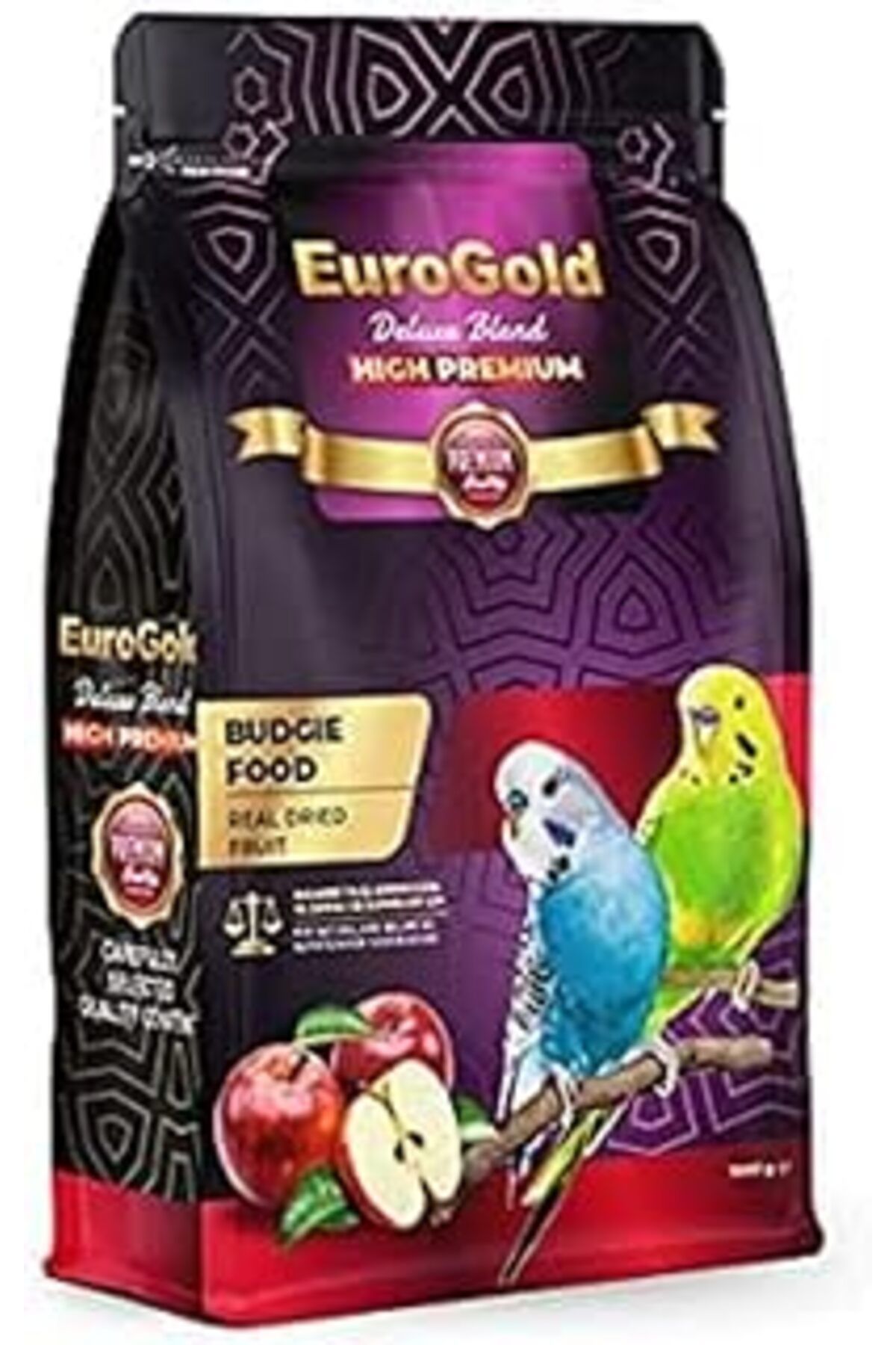 ZUHUDİ Euro Deluxe Blend Gerçek Elmalı Muhabbet Kuşu Yemi, 1 Kg