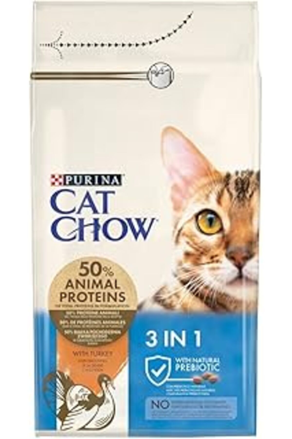 DENİZ Purina Cat Chow 3'Ü 1 Arada Hindili Kuru Kedi Sı, Yetişkin, 1.5 Kg