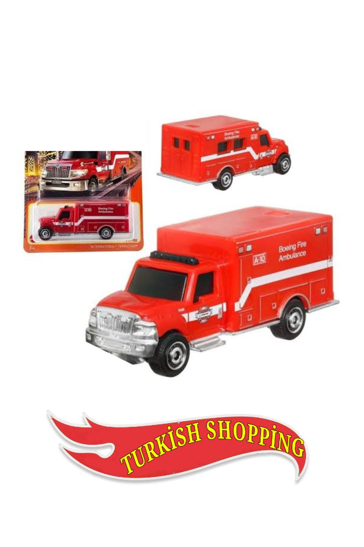 HOT WHEELS Matchbox 1:64 Ölçek İnternational Terrastar Boeing Fire Ambulance