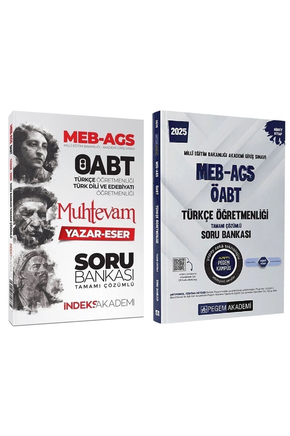 Pegem Akademi Yayıncılık Pegem + İndeks 2025 ÖABT MEB-AGS Türkçe + Muhtevam Yazar Eser Soru Bankası 2 li Set Pegem + İndeks A