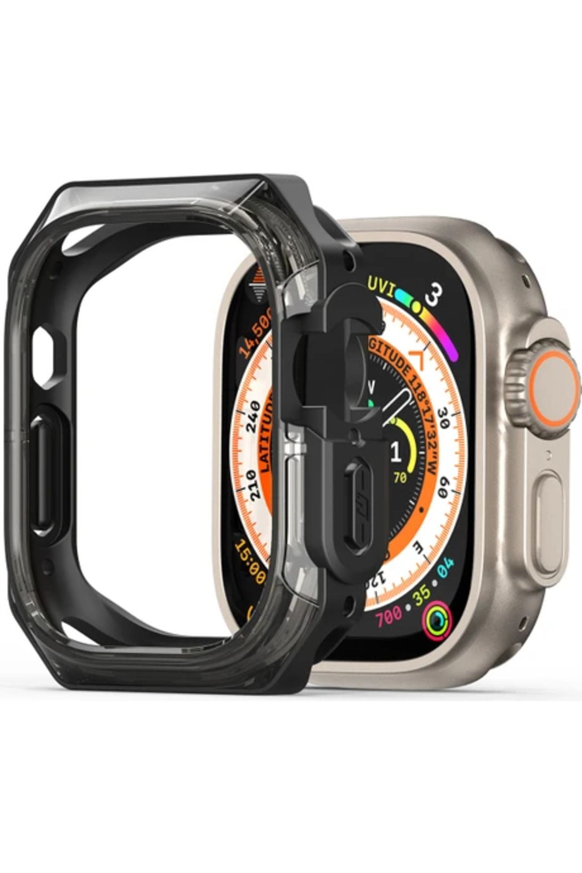 Obay Daart Apple Watch Ultra 2 / Ultra 49MM Izle Kılıf Pc+Silikon Izle Kapak Koruyucu