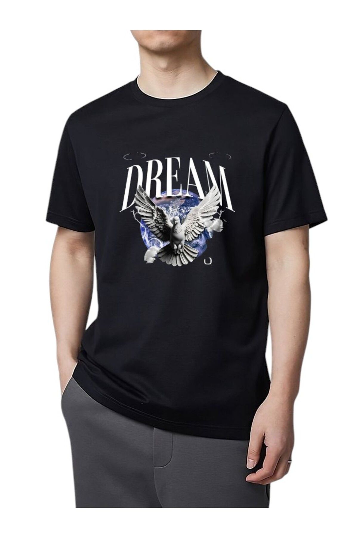 BLACKUMAY Dream Güvercin Baskılı Oversize T-shirt