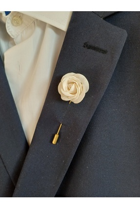 CREATİVESHOP Beyaz Gül Damat Sağdıç Yaka İğnesi, Damat Yaka Çiçeği, Düğün Aks...