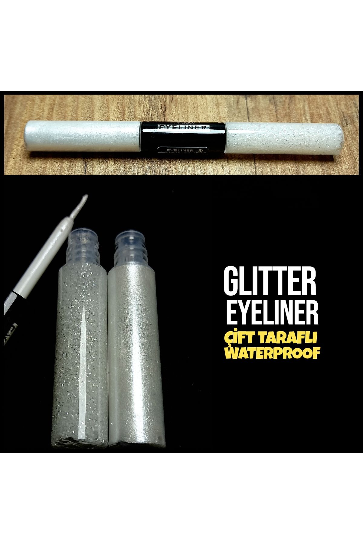 PRO 10 PRO ON Glitter Simli Eyeliner Çift Taraflı Waterproof