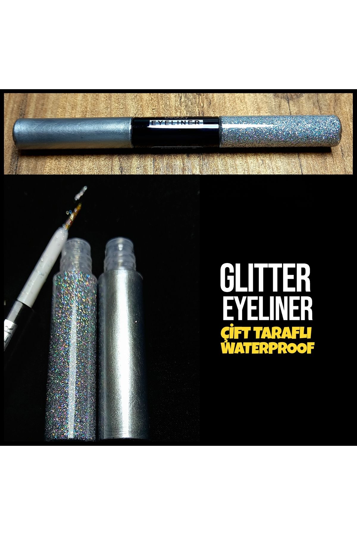 PRO 10 PRO ON Simli Eyeliner Çift Taraflı Waterproof