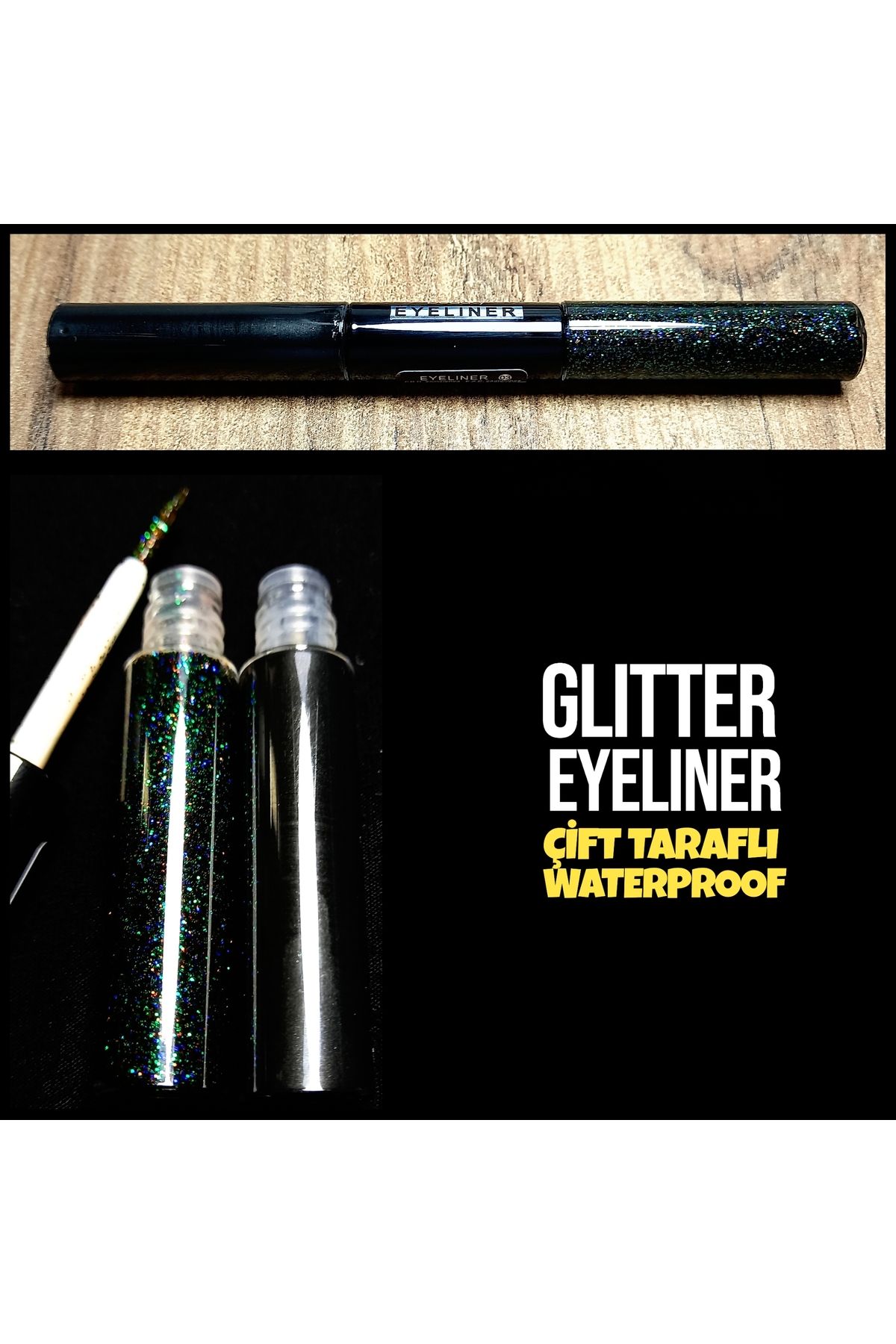 PRO 10 PRO ON Glitter Simli Eyeliner Çift Taraflı Waterproof