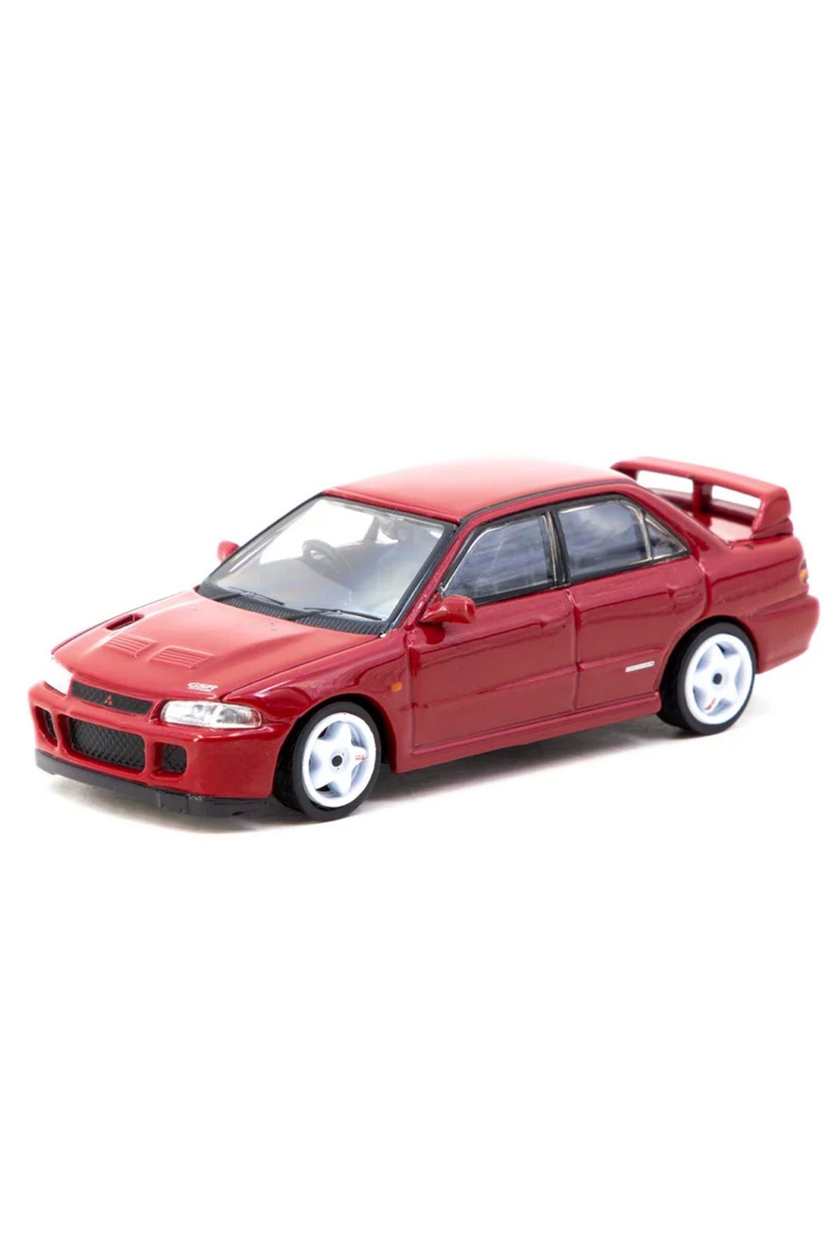 TOYFEST Tarmac Works 1/64 Mitsubishi Lancer GSR Evolution II Red with Tarmac Cards