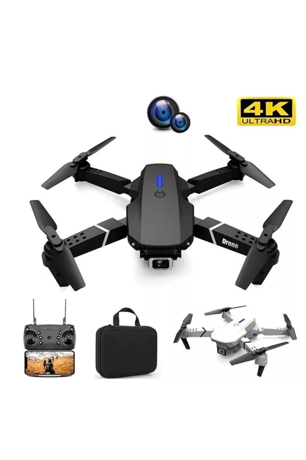 Ozmik E88 HD Çift Kamera WiFi FPV Katlanabilir Quadcopter  Drone