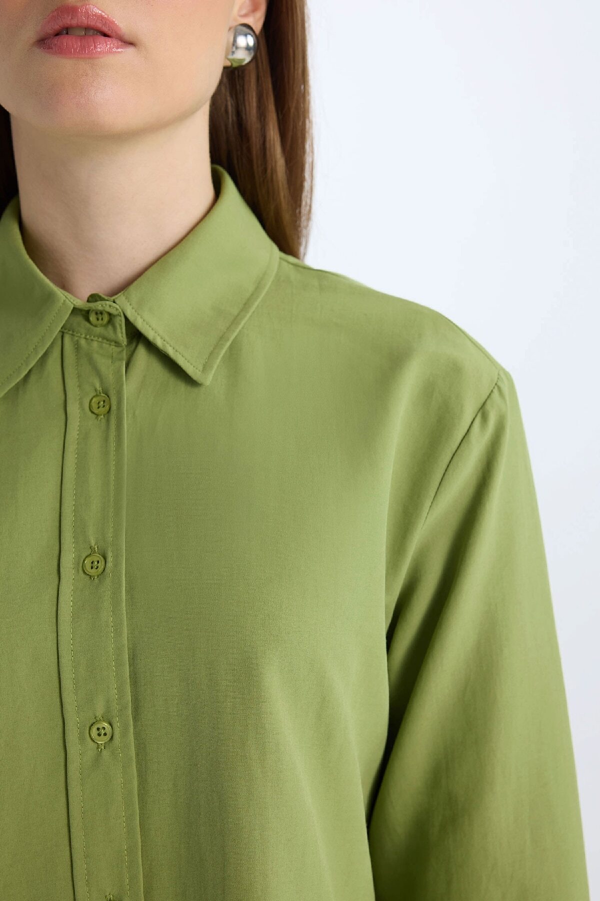 DeFacto-Relax Fit Basic Plain Popeline Langarmshirt Tunika D7341AX25SP 5