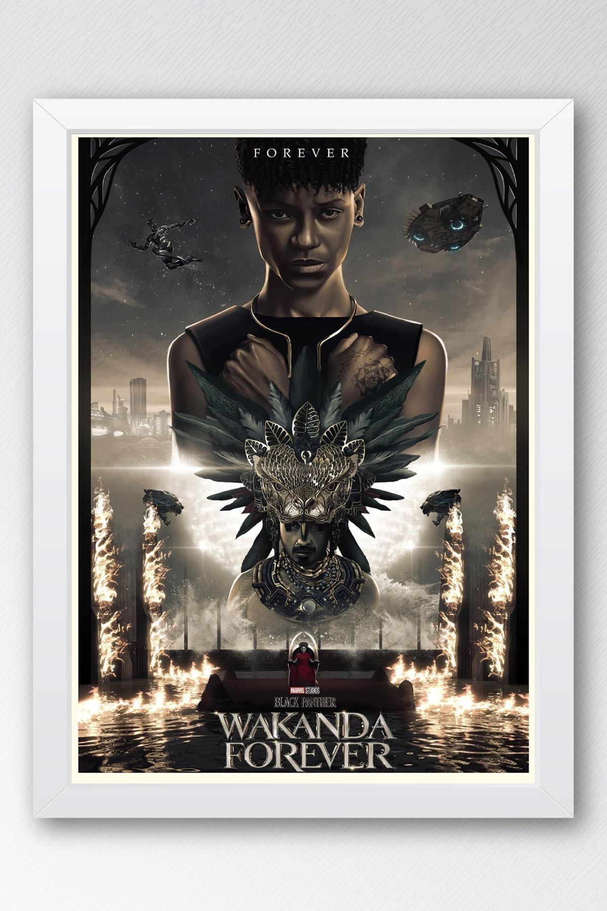 Saturn Black Panther Çerçeveli Tablo - Wakanda Forever Poster Tablo