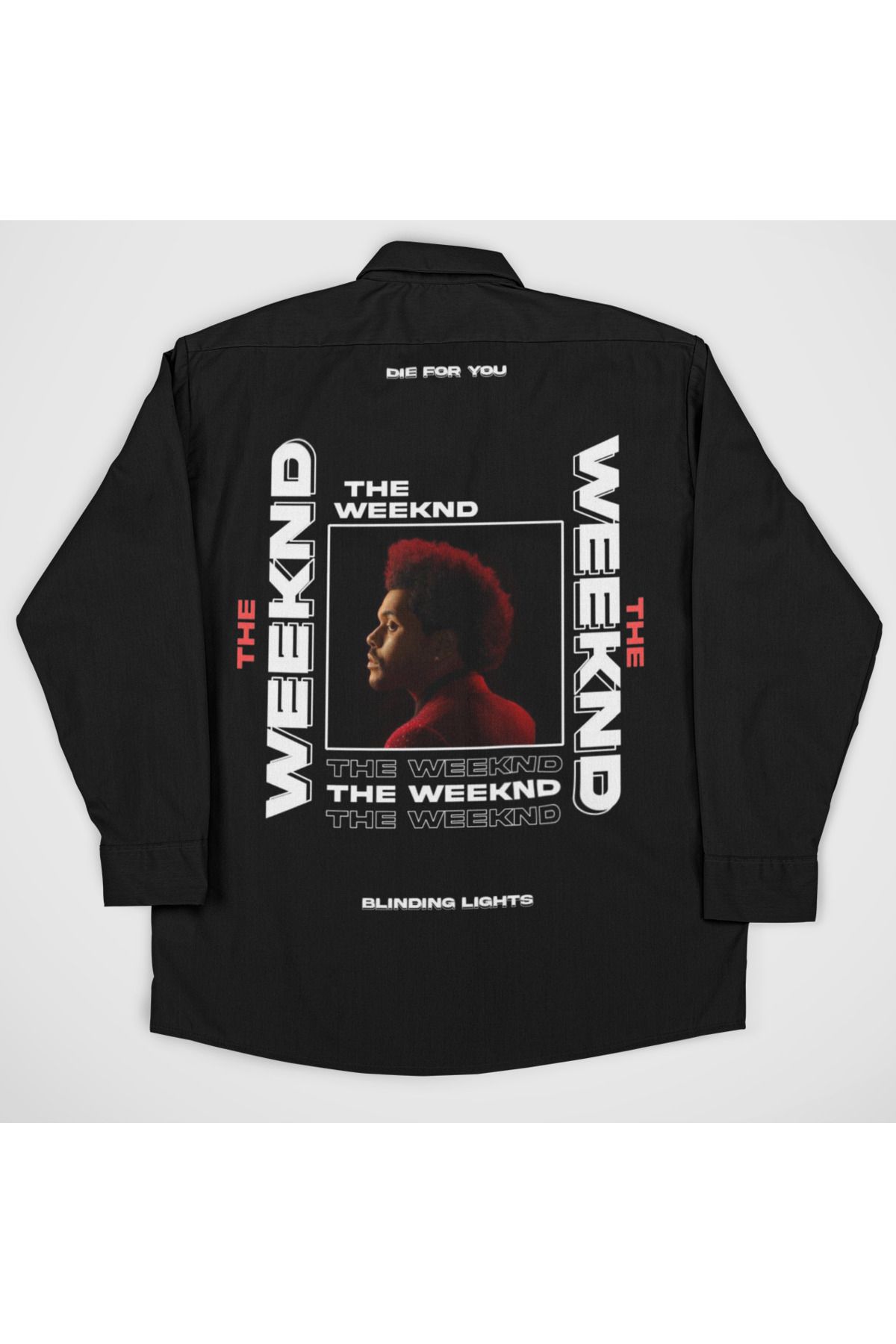 SEVBANO The Weeknd Die For You Baskılı Unisex Rapper Cepli Gömlek