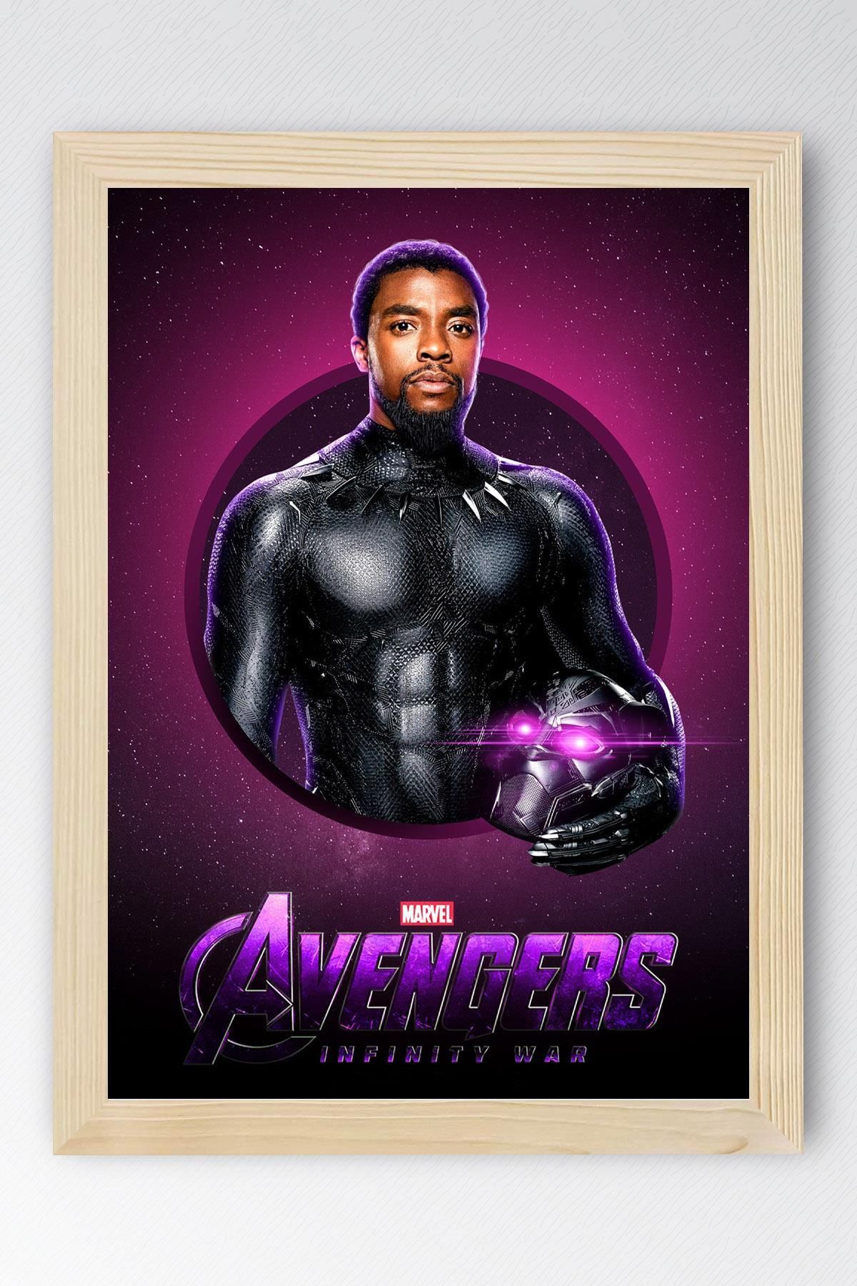 Saturn Black Panther Çerçeveli Tablo - Marvel Avengers Poster Tablo