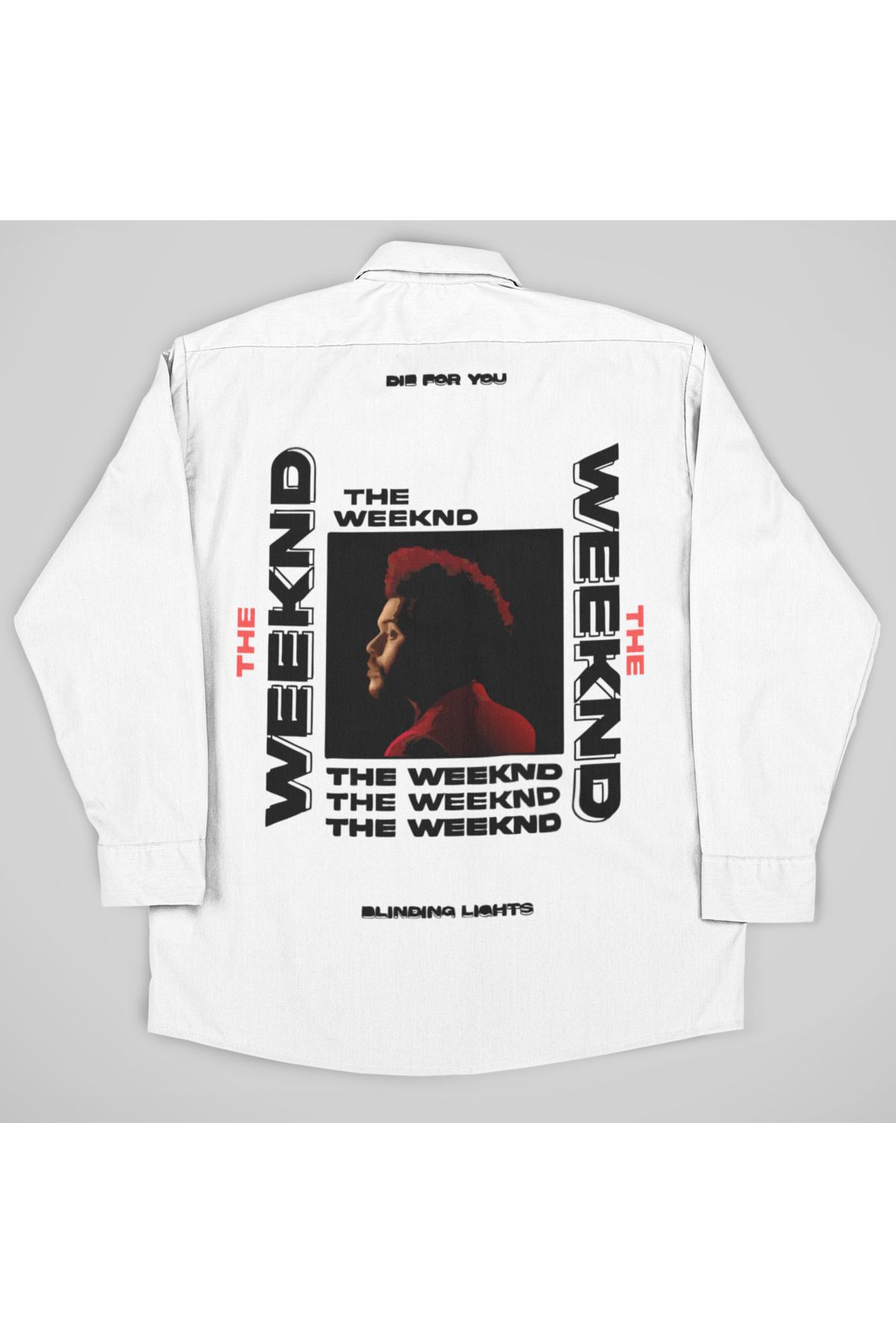 SEVBANO The Weeknd Die For You Baskılı Unisex Rapper Cepli Gömlek