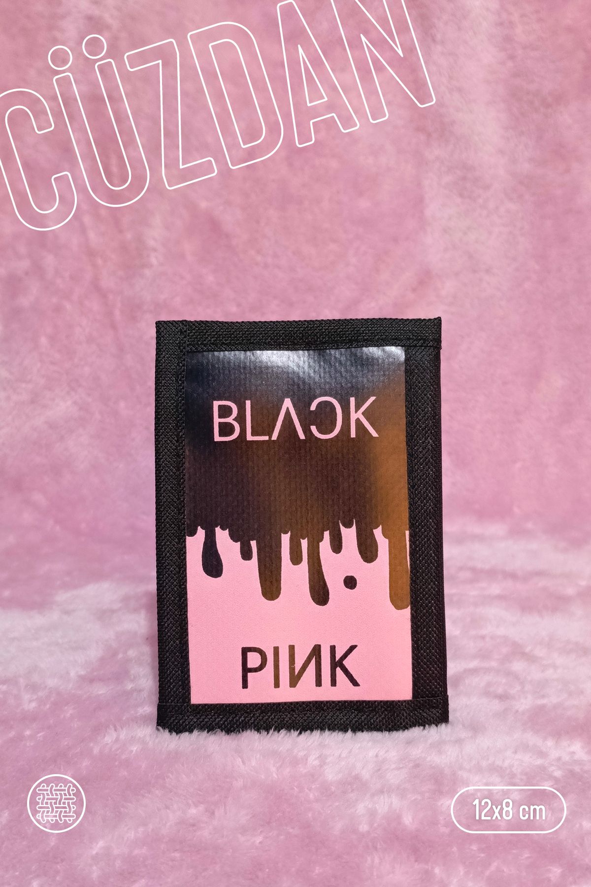 Tenda Black Pink cırtlı cüzdan