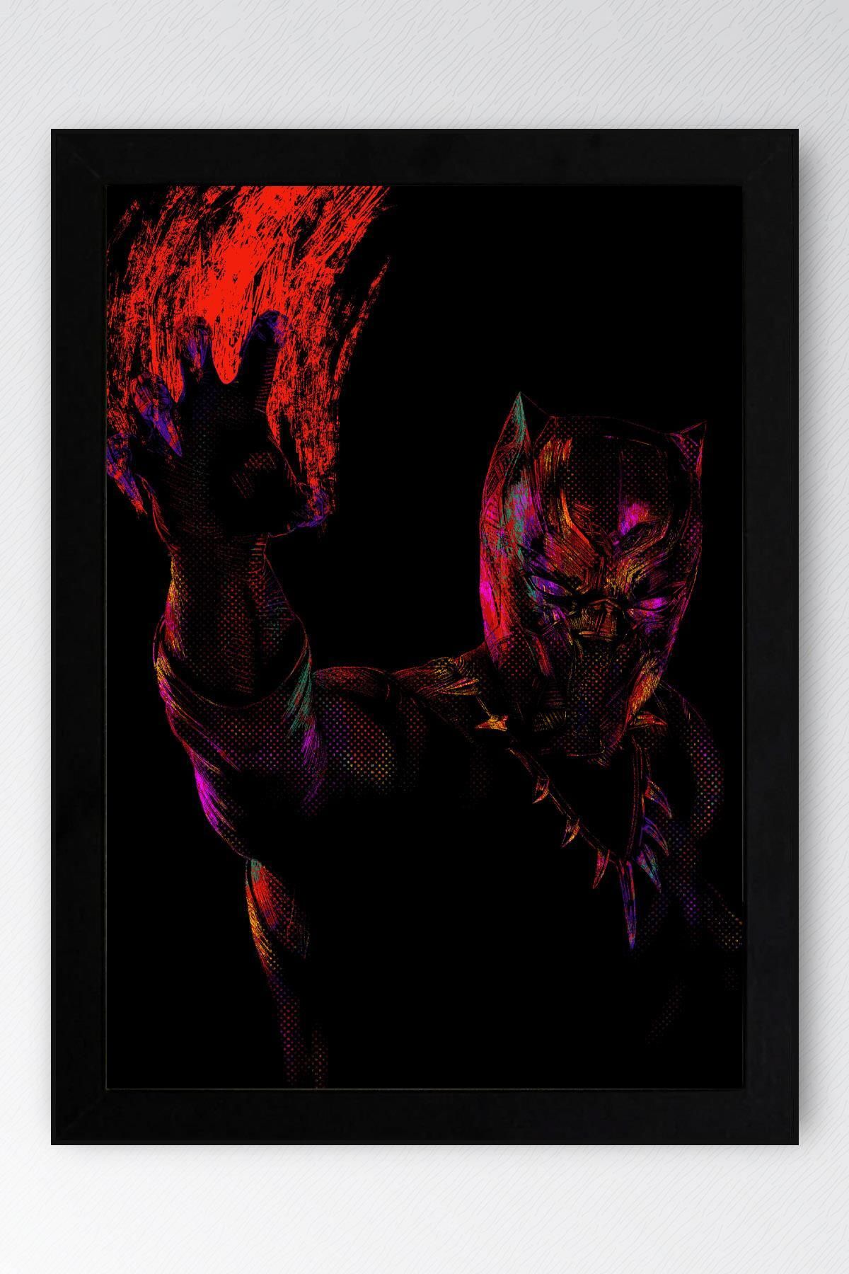 Saturn Black Panther Çerçeveli Tablo - Marvel Poster Tablo