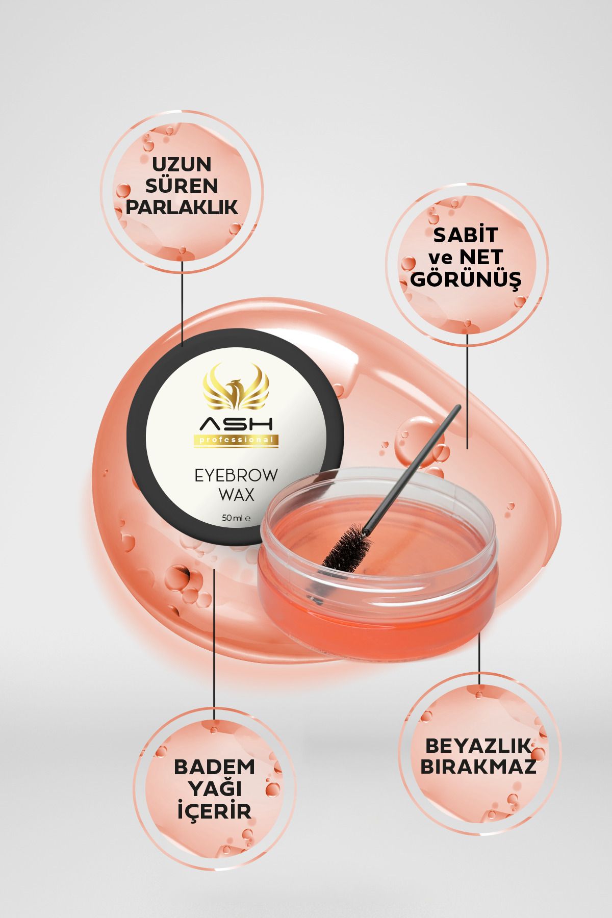 Ash professional Kaş Sabitleyici,kaş Wax'ı Dolgunlaştırıcı, Bebek Saçlarını Sabitler