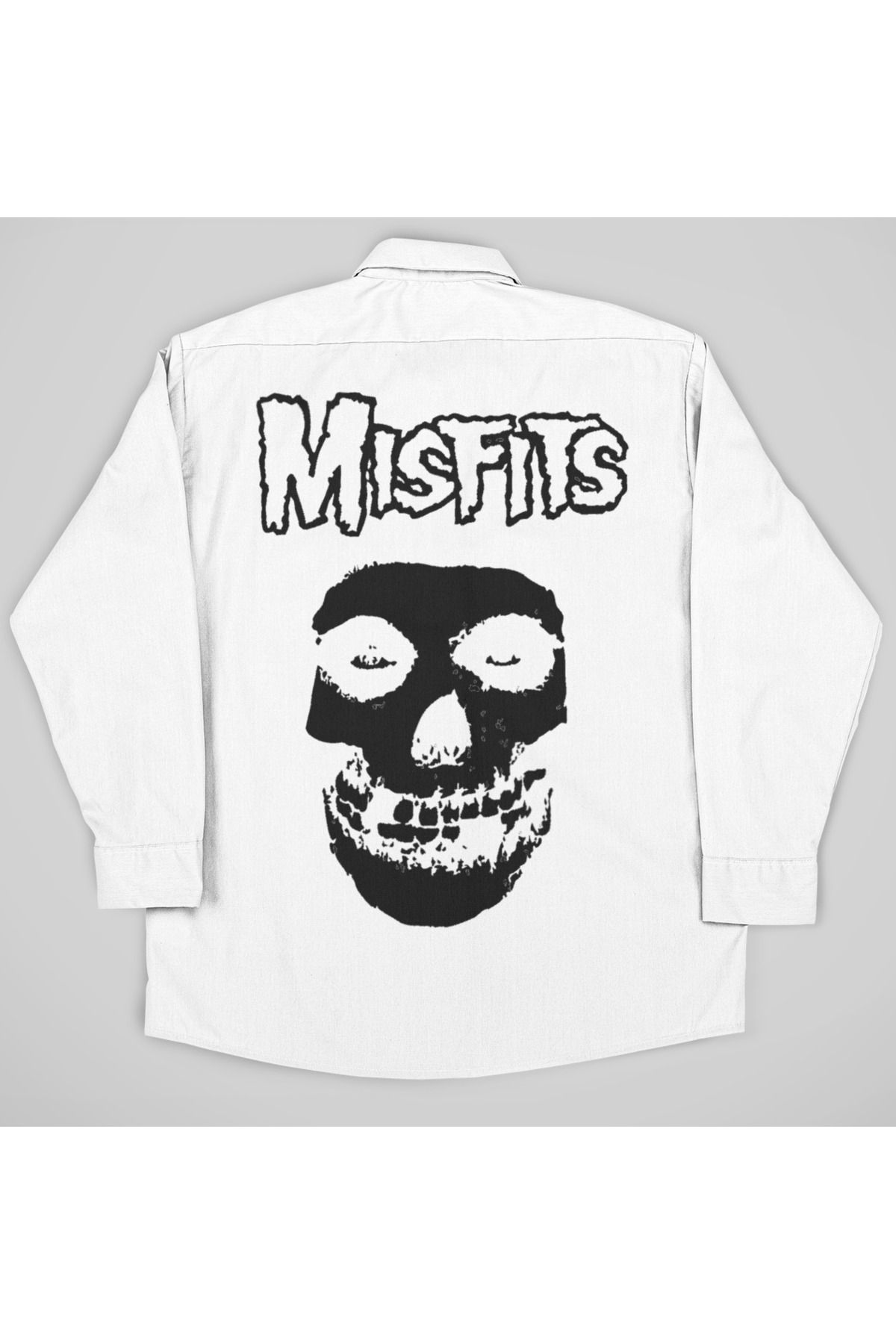 SEVBANO Misfits Müzik Grubu Baskılı Unisex Rock Metal Cepli Gömlek