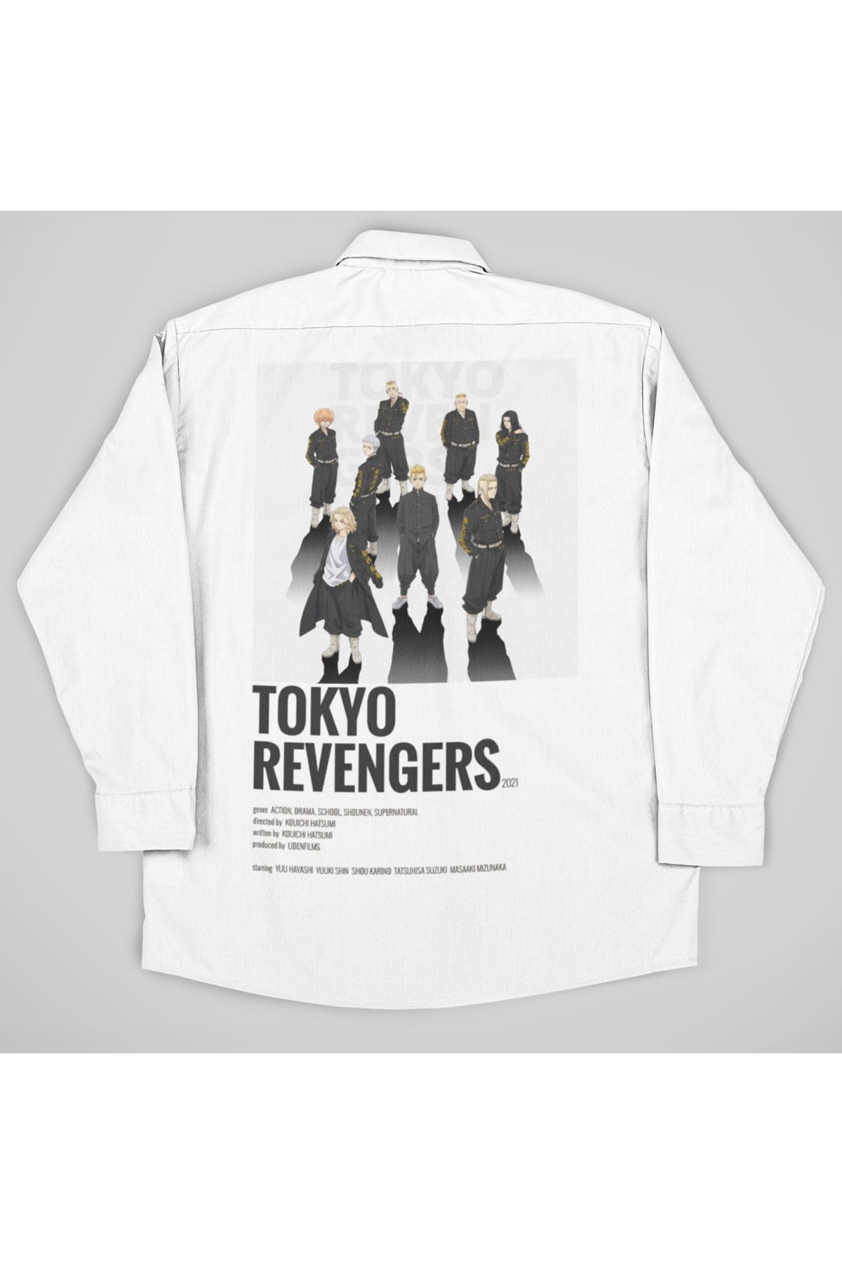 SEVBANO Tokyo Revengers Baskılı Unisex Anime Cepli Gömlek