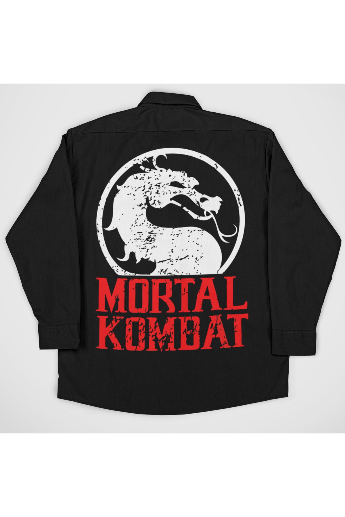 SEVBANO Mortal Kombat Baskılı Unisex Oversize Anime Cepli Gömlek