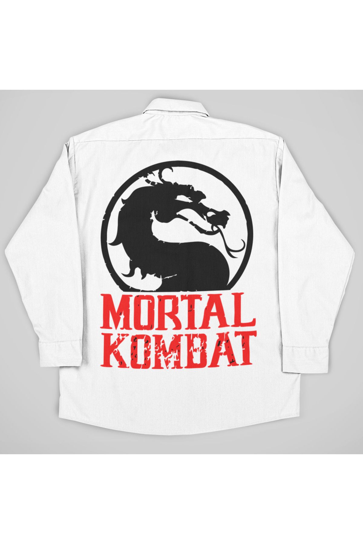 SEVBANO Mortal Kombat Baskılı Unisex Oversize Anime Cepli Gömlek