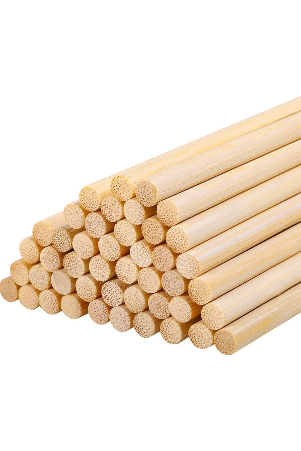 omeyva Ahşap Bambu Maket Patates Kızartma Çubuğu Çöp Şiş - Boy : 35 Cm./ En : 5 mm. - 300 Adet
